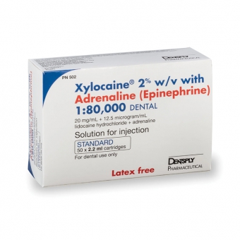 Xylocaine 2% Adrenaline (Epinephrine) 2.2ml Standard x50