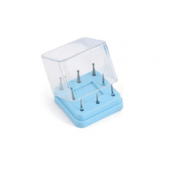 Square Magnetic Bur Stands And Covers 8 Hole Light Blue