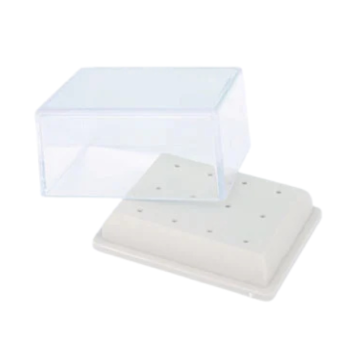 Plastic Bur Stand with Lid 12 Holes Grey – FG 