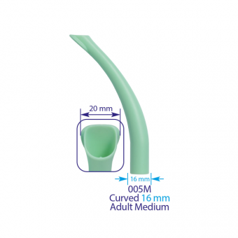 Adult HVE Autoclavable Aspirator Tips Curved 16mm Adult Medium