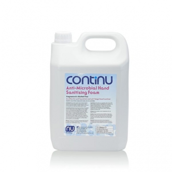 Continu Anti-Microbial Hand Sanitiser Foam 5 Ltr Bottle - Alcohol Free
