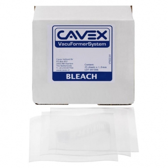 Cavex VacuFormer Bleach Tray Sheet Blanks 1mm - 5x5 Inch