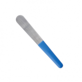 Curved Stainless Steel Mixing Spatula Regular - Blue