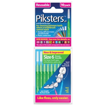 Piksters Interdental Brushes Green 6 