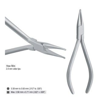 Utility Pliers Mini Straight 2.4mm Wide Tips 