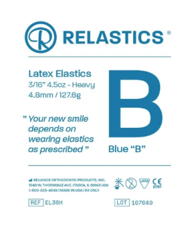 Patient Elastics Latex Relastics 3/16 / 4.8Mm Heavy 4.5Oz Blue B 