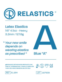 Patient Elastics Latex Relastics 1/8 / 3.2Mm Heavy 4.5Oz Blue A 