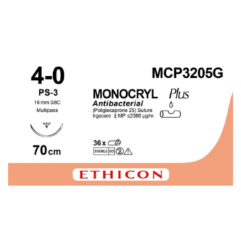 Monocryl Plus Suture MCP3205G Gauge 4-0 Length 70cm 