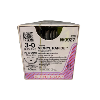 Vicryl Rapide Suture Undyed Braided Absorbable W9927 Length 45cm Gauge 3/0 