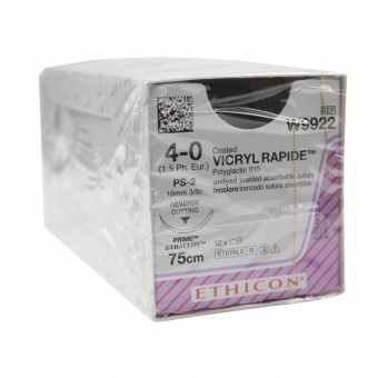 Vicryl Rapide Sutures Rev. Cutting W9922 PS2 - 19mm 4/0 75cm