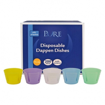 Pure Disposable Dappens Dishes x1000 Assorted Colours (Pastels)