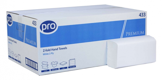 Premium Z-Fold Hand Towels 2 Ply White