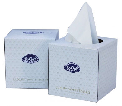 SoSoft Cube Facial Tissues Luxury 2 Ply White