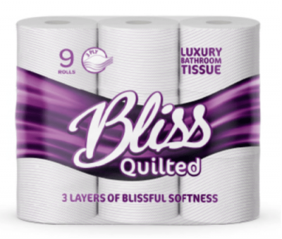 Bliss Triple Quilted Luxury Toilet Tissue Rolls X 40 Luxury 3 Ply White