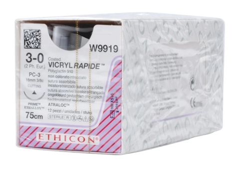 Vicryl Rapide Sutures Conv. Cutting W9919 16mm 3/0 75cm 